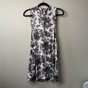 Free People Floral High-Neck Open Back Midi Dress